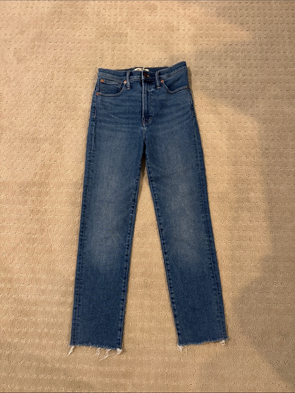 High-Rise Straight Leg Women’s Jeans in Denim Blue - Madewell Perfect Vintage